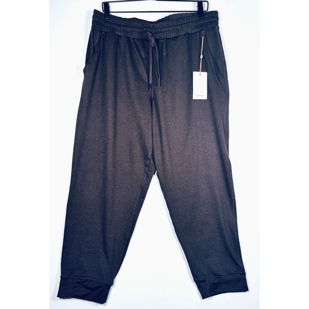 Quince Flowknit Jogger Women XL Heather Coffee Bean Brown Stretch Athleisure